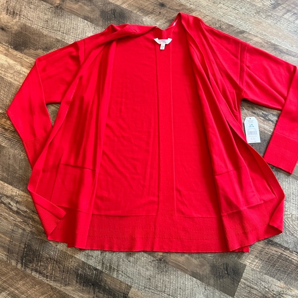 Time and Tru Bright Red Women's Cardigan - Picture 8 of 12